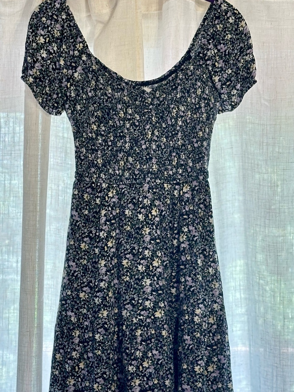 Hollister Navy and Cream floral dress